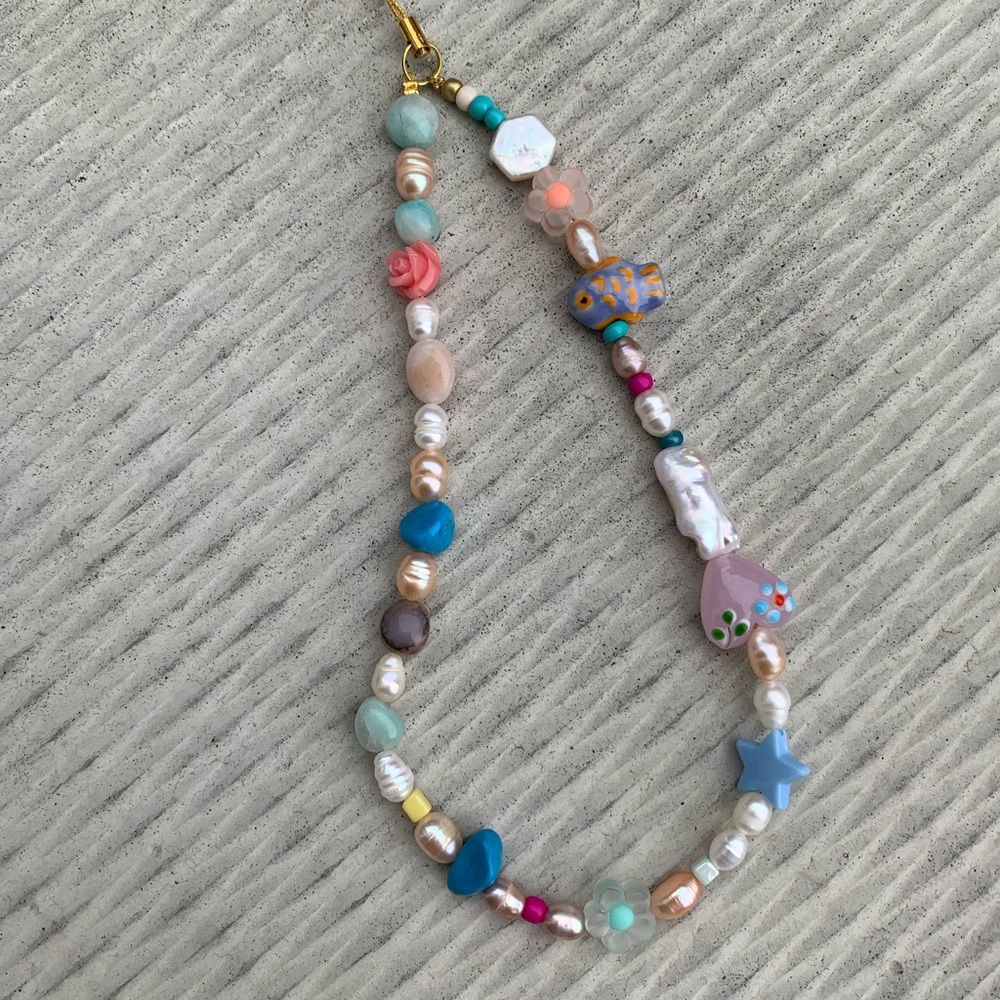 Phone Charm Phone Strap Beaded Pearl Phone Charm